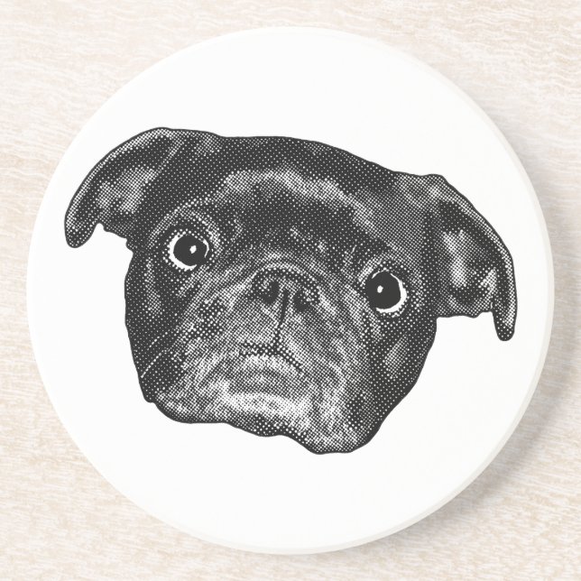 Porta-copos Amuleto de Mesa Ponto Pug (Frente)