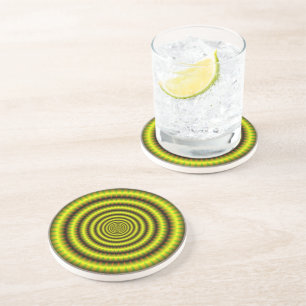 Porta-copos Anéis concêntricos no verde amarelo e na laranja
