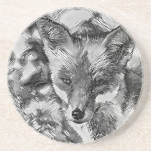 Porta-copos AnimalArtBW_Fox_001