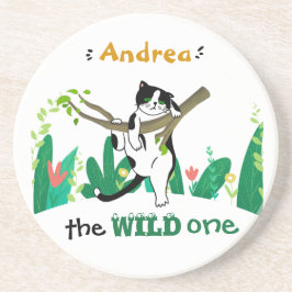 Porta-copos Aniversário de criança de Gato Selvagem de Safari 