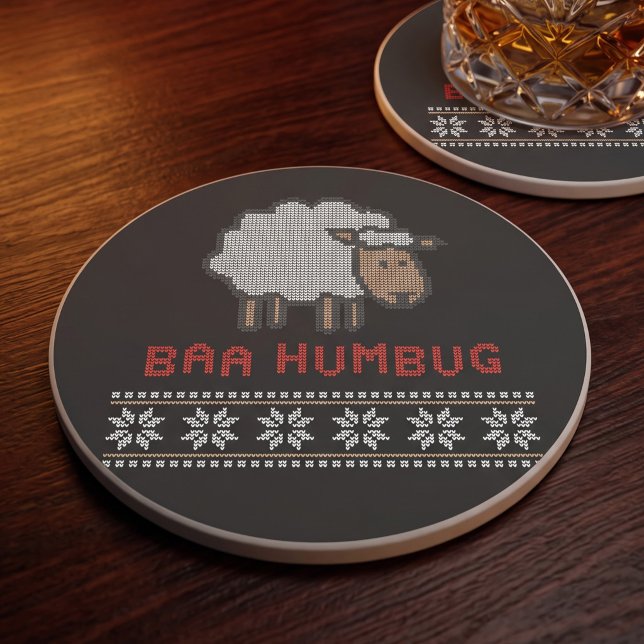 Porta-copos Anti Natal Baa Humbug | Estilo Suéter Feio (Criador carregado)