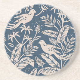 Porta-copos Antiguidade Chinoiserie Bird Floral Blue Cinza & I