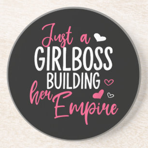 Porta-copos Apenas uma chefe de menina construindo seu império