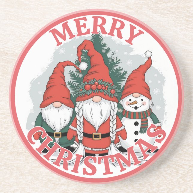 Porta-copos Apoios de Natal Gnomos (Frente)