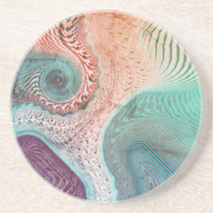 Porta-copos Aqua e EggPlant e Taupe Oceanic Swirls