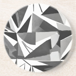 Porta-copos Aquarela Geométrica Moderna Abstrata Preto e Branc