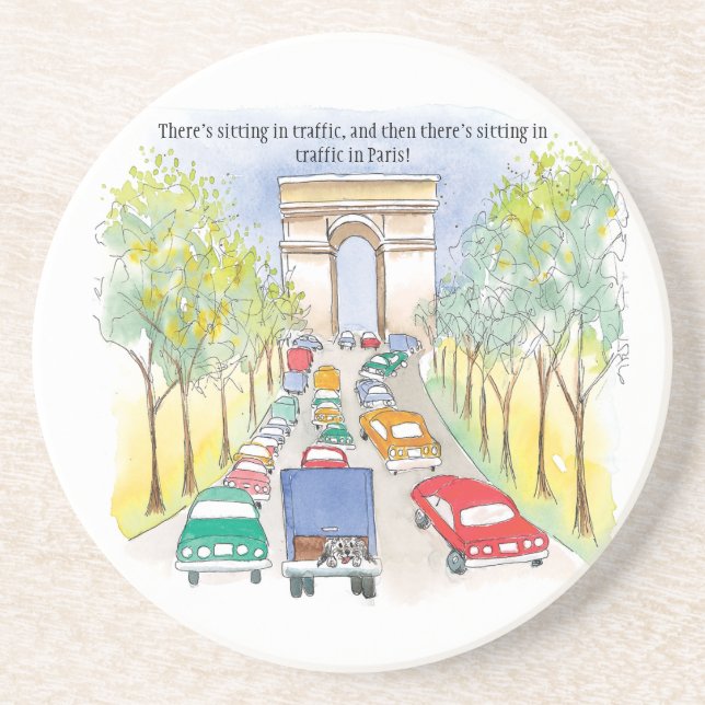 Porta-copos Arc de Triomphe Tinta e Aquarela (Frente)