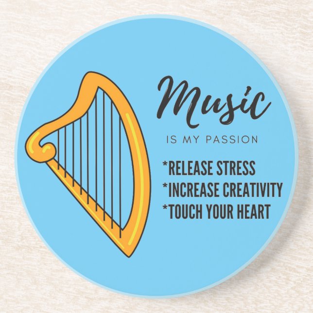 Porta-copos arpa, capa de bolsa de compra de amante de música (Frente)