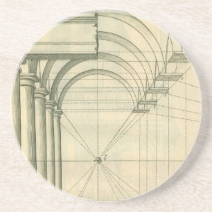 Porta-copos Arquitetura Vintage, Arcos Colunas Perspectiva