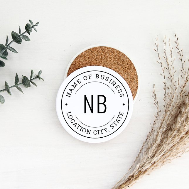 Porta-copos Arredondar White - Nome da Empresa de Negócios Per (Criador carregado)