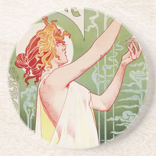 Porta-copos Art deco de Alphonse Mucha (Frente)