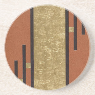 Porta-copos Art Deco em Dourado e Bege