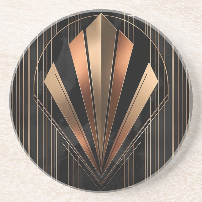 Porta-copos Art Deco Metallic Geometric Elegance (Frente)