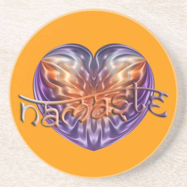 Porta-copos ART Heart NAMASTE | laranja (Frente)