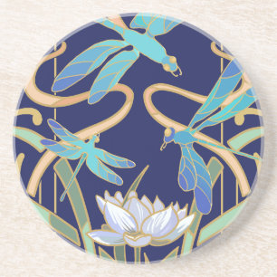 Porta-copos Art Nouveau Dragonflies Padrão