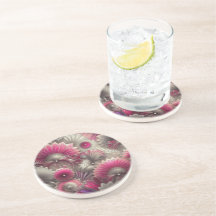 Art Nouveau Ventiladores rosa e prateados