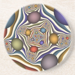Porta-copos Arte abstrata fractal moderna colorida voadora