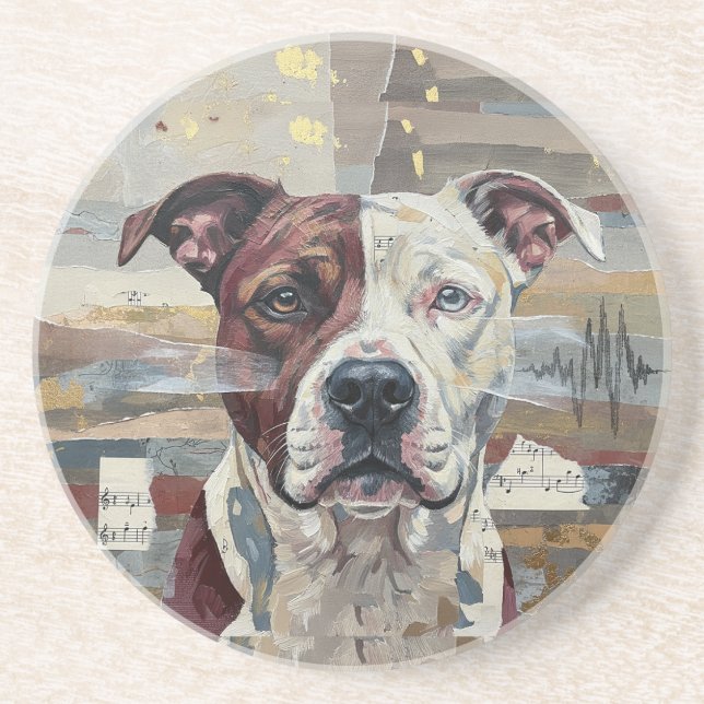 Porta-copos Arte abstrata Pitbull Versão 1 (Frente)
