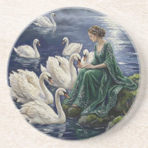 Arte de Fantasia da Lua no Lago das Cisnes Celta