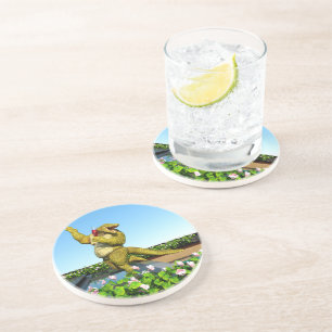 Porta-copos Arte de festa de champanhe de crocodilo engraçado