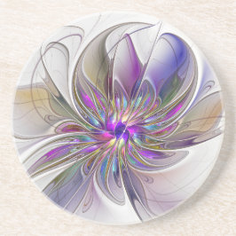Porta-copos Arte de Fractal Abstrato Floral Energético e Color