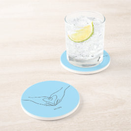 Porta-copos Arte de Linha Minimalista Coração Mãos Design Esté