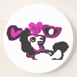 Porta-copos Arte de poodle roxo