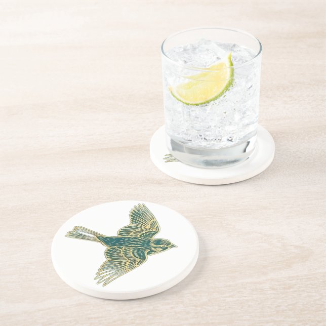 Porta-copos Arte Deco em Fio de Ouro | Canção Matinal do Parda (Lateral)