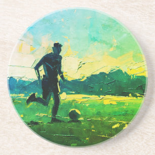 Porta-copos "Arte do Futebol" (Estilo 4) Pintura a Óleo 