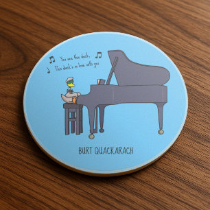 Porta-copos Arte do Pato Tocador de Piano Engraçado Burt Quack
