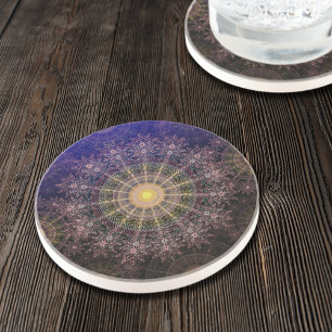 Porta-copos Arte floral espumante no céu noturno limpo