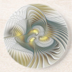 Porta-copos Arte Fractal Nobre e Ouro Fantasy