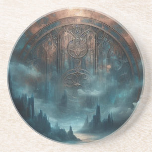 Porta-copos Arte Mística Gótica Steampunk - Pátina de Cobre Az