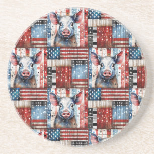 Porta-copos Arte popular da Fazenda de Suínos Americana