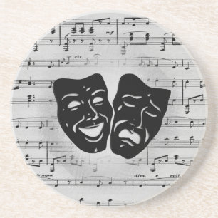Porta-copos Arte Prateada Une Máscaras de Teatro
