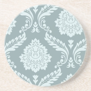 Porta-copos Arte Rococó em Damask I Azul Ovo de Pato+Turquesa