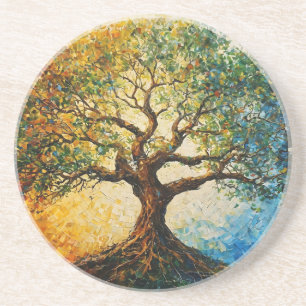 Porta-copos Árvore do Conhecimento - Pintura a óleo