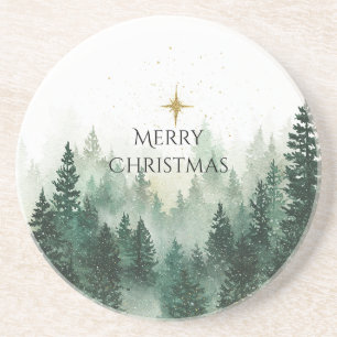Porta-copos Árvores de Natal Verdes Estrela de Ouro Natal