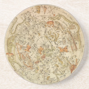 Porta-copos Astronomia Vintage, Mapa Celestial do Planisphere