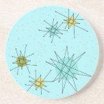 Porta copos atômica azul do arenito de Starburst<br><div class="desc">O teste padrão atômico icónico azul da porta copos do arenito de Starbursts do ovo deste pisco de peito vermelho caracteriza starbursts atômicos icónicos. Isso é direito! A velha escola, fundo colorido azul do ovo do pisco de peito vermelho com salpicos do ouro é o contexto perfeito para a turquesa...</div>