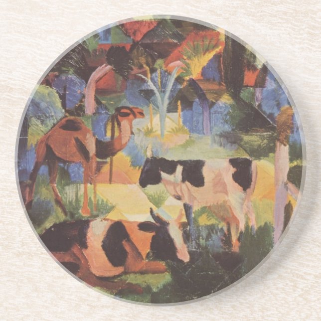 Porta-copos August Macke Landscape com Vacas e Camelo (Frente)