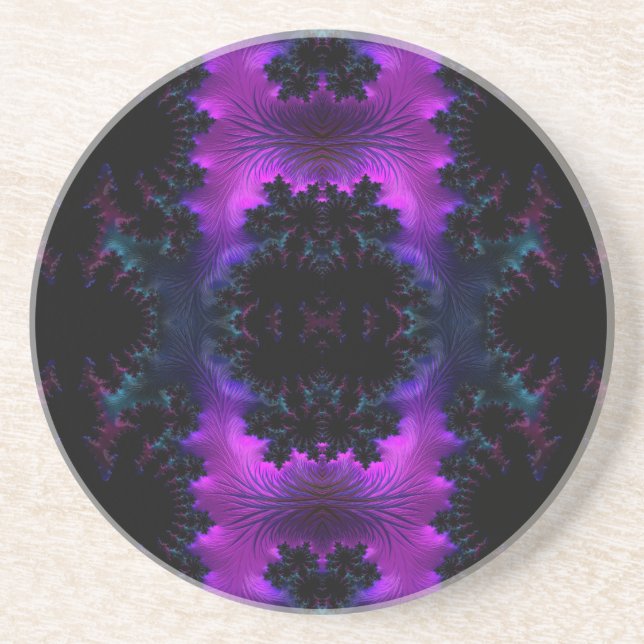 Porta-copos Aurora Borealis na meia-noite Fractal Abstrato (Frente)