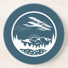 Porta-copos Avião legal voando em Montanhas, Azul e Branco