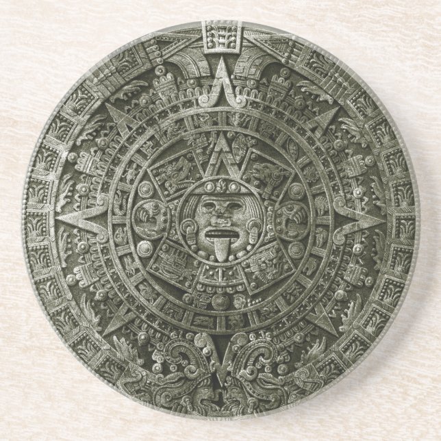 Porta-copos Aztec Sun Stone Zodiac Calendário (Frente)