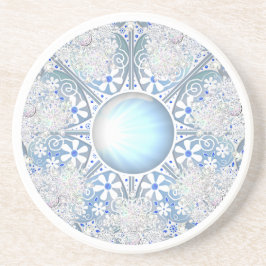 Porta-copos Azul claro e floco de neve de rendas cerâmicas