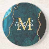 Azul Teal e Agato Marble Dourado