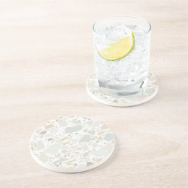 Porta-copos Azulejo Branco moderno e simples Terrazzo