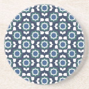 Porta-copos Azulejo Mediterrâneo Retrô Azul Marinho Branco