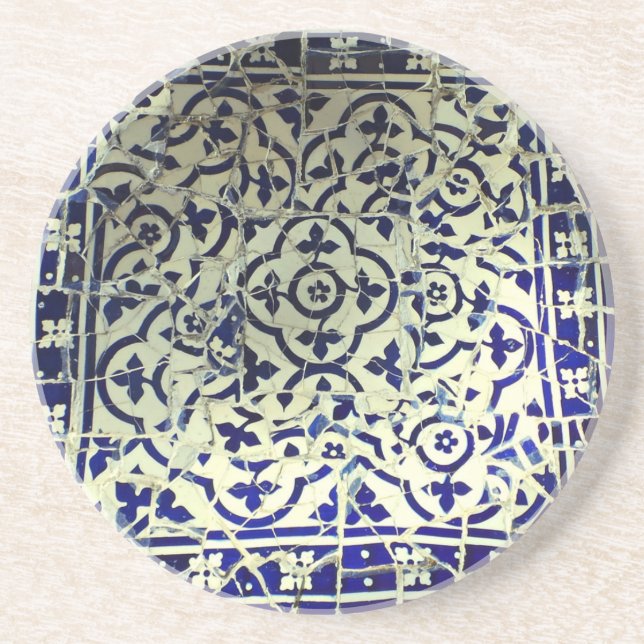 Porta-copos Azulejos de mosaico Barcelona de Guell do parque (Frente)