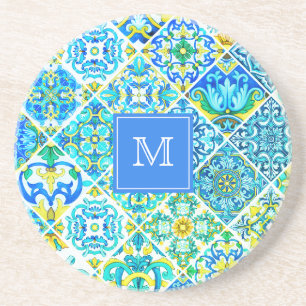 Porta-copos Azulejos do Mediterrâneo siciliano